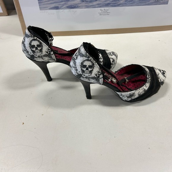 Shoes - Iron Fist. Edgy Black and White Skull Heels